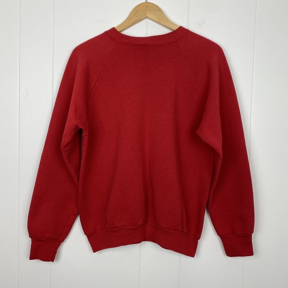 Vintage Ugly Christmas Sweatshirt Large Wreath Red Fruit Of The Loom 50/50 USA - Picture 3 of 11